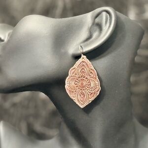 Pink Glitter Overlay Drop Earrings